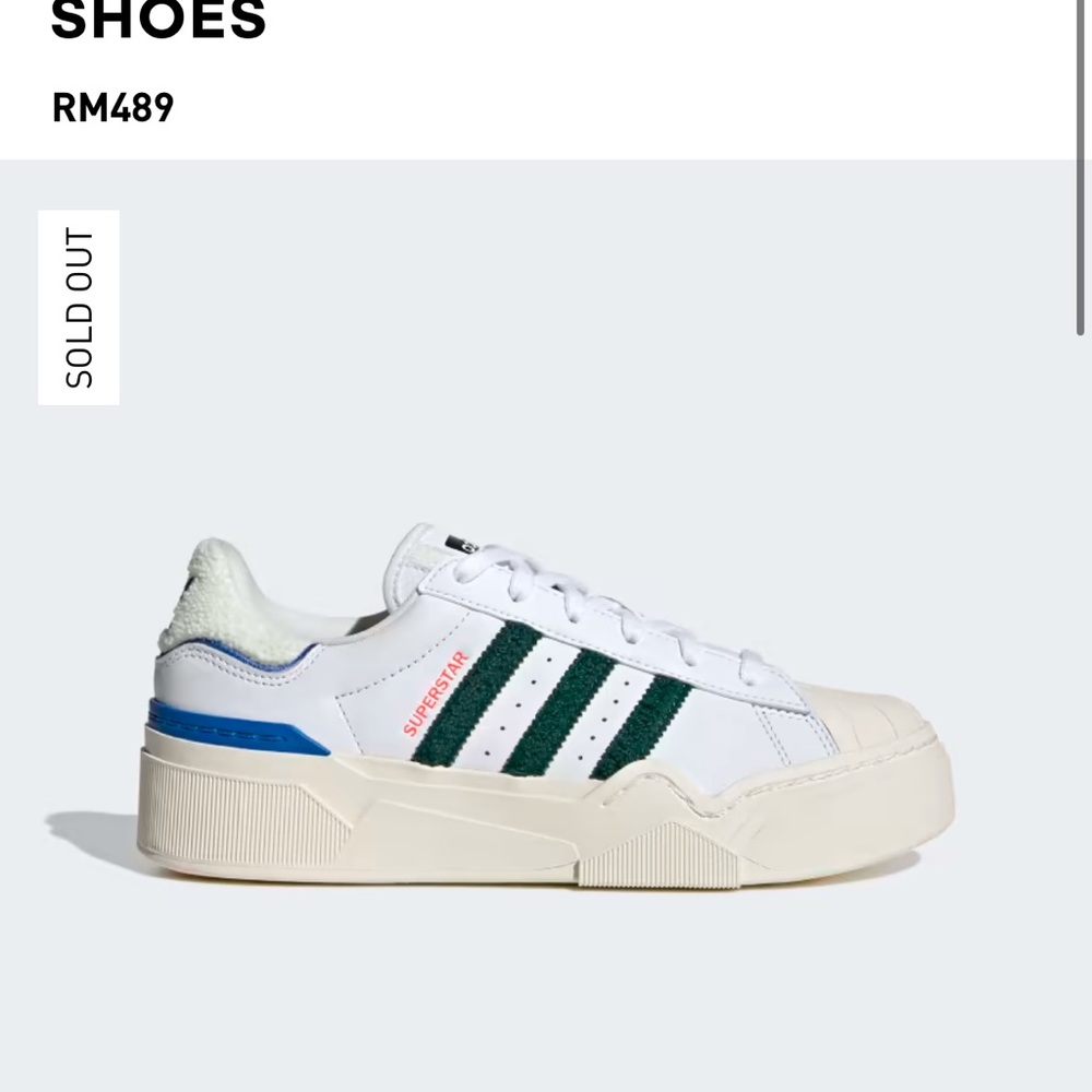 Adidas Superstar White and Green Sneakers